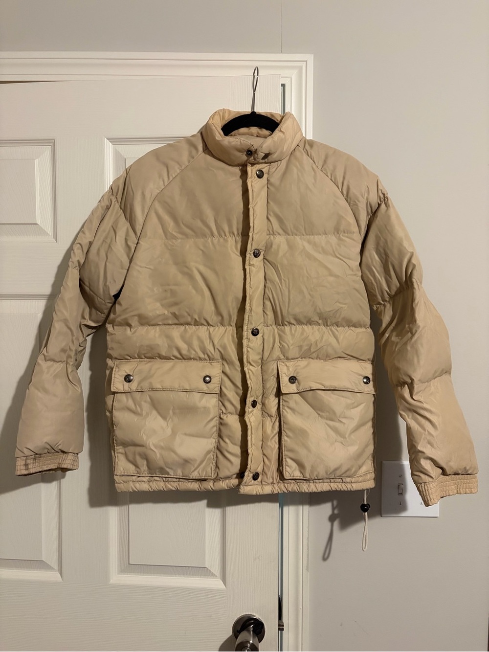 VINTAGE Men's Camel brand Beige Puffer Jacket - goose down Insulated Coat